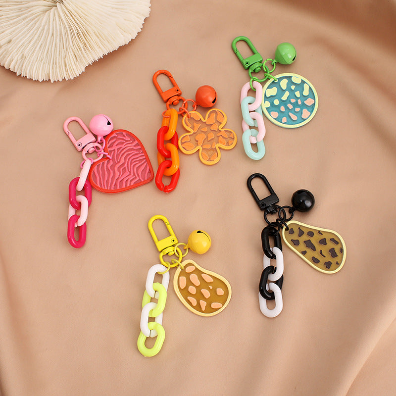 Wholesale Acrylic Love Color Chain Key Chain